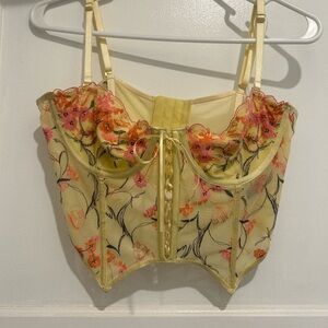 Urban Outfitters Yellow Floral Bodysuit